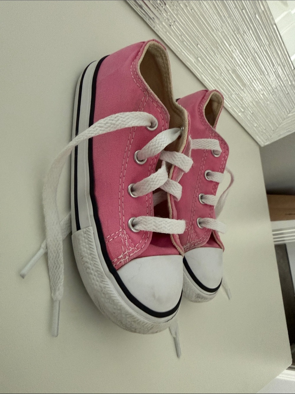 Converse Pink Canvas Low-Top Kids Sneakers